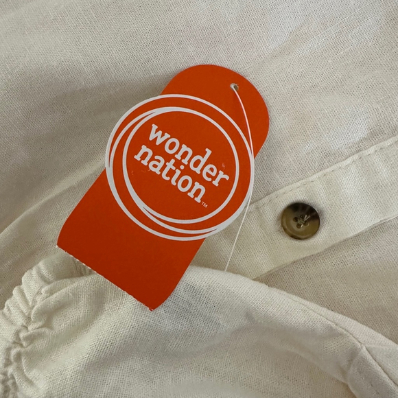 New NWT Girls Wonder Nation Cream & Pink Short Set XL (14-16) 2 piece set - Picture 10 of 14